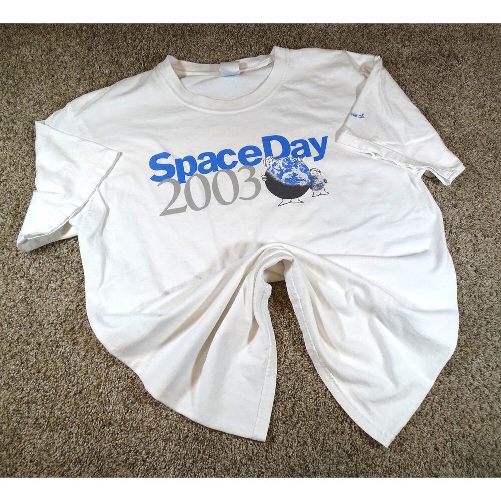 Vintage 2003 Space Day Tech T-Shirt Lockheed Martin Large Y2k Streetwear